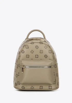 Damski plecak z imitacji skóry w tłoczenie beżowy Wittchen