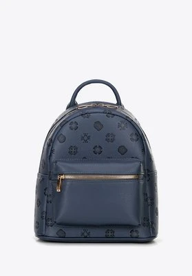 Damski plecak z imitacji skóry w tłoczenie granatowy Wittchen