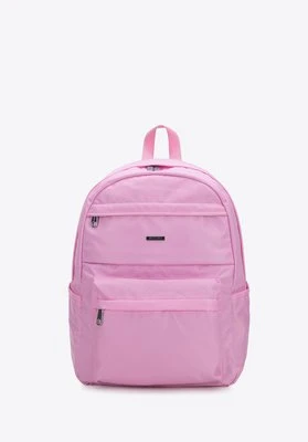 Damski plecak z nylonu duży jasny róż Wittchen