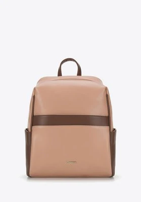 Damski plecak z poziomym paskiem beżowo-brązowa Wittchen