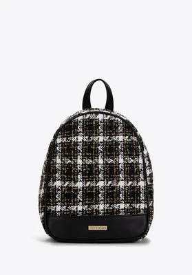 Damski plecak z tkaniny bouclé czarno - biały Wittchen