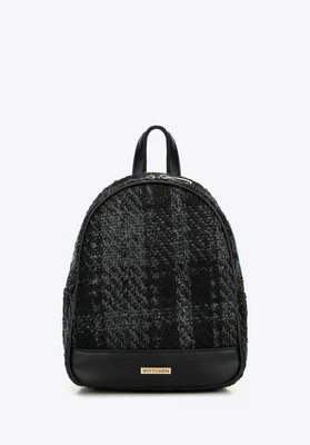 Damski plecak z tkaniny bouclé czarny Wittchen