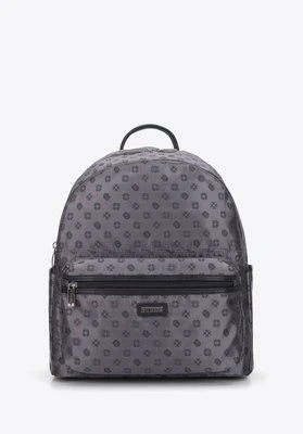 Damski plecak z żakardu dwukomorowy szary Wittchen