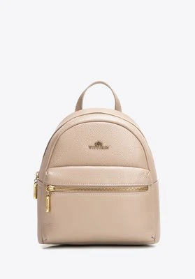 Damski plecak ze skóry naturalnej mały beżowy Wittchen