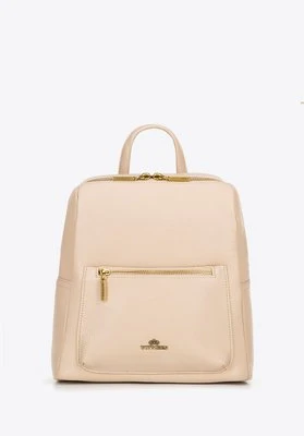 Damski plecak ze skóry naturalnej pudełkowy beżowy Wittchen