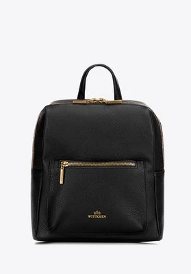Damski plecak ze skóry naturalnej pudełkowy czarny Wittchen