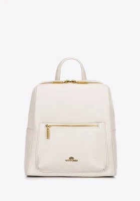 Damski plecak ze skóry naturalnej pudełkowy kremowy Wittchen