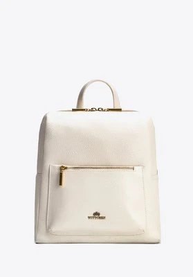 Damski plecak ze skóry naturalnej pudełkowy kremowy Wittchen
