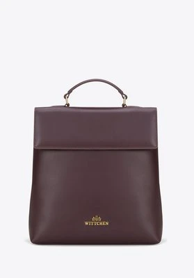 Damski plecak ze skóry naturalnej z klapą bordowy Wittchen