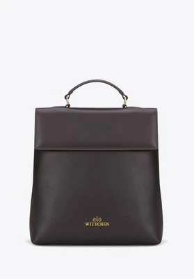 Damski plecak ze skóry naturalnej z klapą ciemny brąz Wittchen