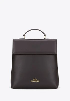 Damski plecak ze skóry naturalnej z klapą ciemny brąz Wittchen