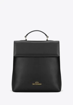 Damski plecak ze skóry naturalnej z klapą czarny Wittchen