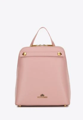 Damski plecak ze skóry trapezowy różowy Wittchen