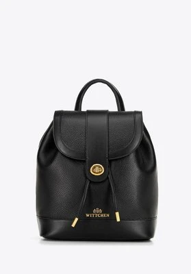 Damski plecak ze skóry z troczkami czarny Wittchen