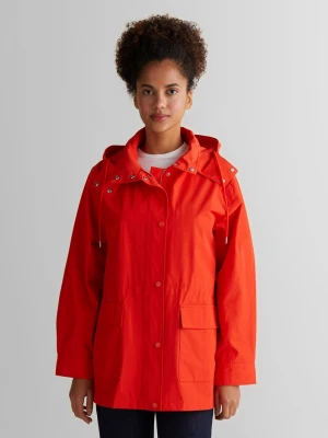 Damski pomarańczowy krótki płaszcz przeciwdeszczowy i wiatroszczelny GANT