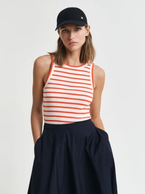 Damski pomarańczowy tank top w paski GANT