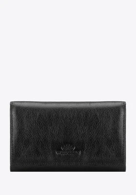 Damski portfel skórzany minimalistyczny czarny Wittchen