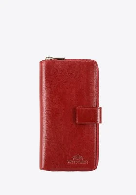 Damski portfel skórzany na napę i na suwak Wittchen