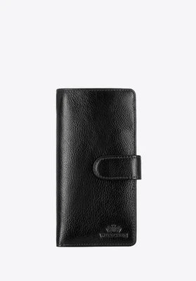 Damski portfel skórzany na napę średni czarny Wittchen