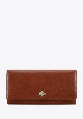 Damski portfel skórzany z herbem duży jasny brąz Wittchen