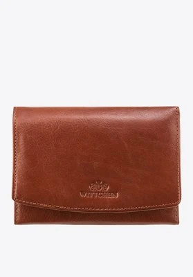 Damski portfel skórzany z kieszonką na bigiel jasny brąz Wittchen