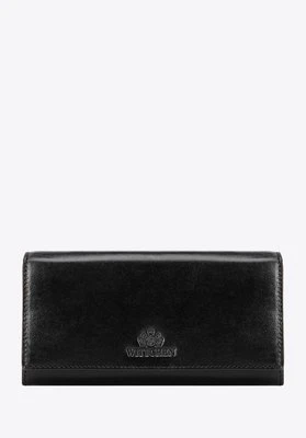 Damski portfel skórzany z obszyciem czarny Wittchen