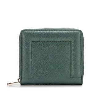 Damski portfel skórzany z ozdobnym brzegiem mały zielony Wittchen
