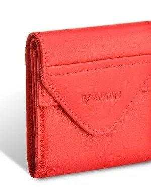Damski portfel Valentini Black & Red Diamond 417 czerwony