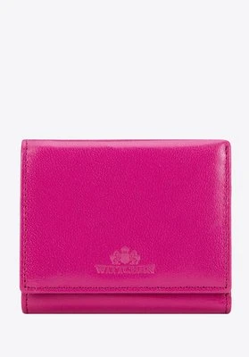 Damski portfel z gładkiej skóry dwustronny fuksja Wittchen