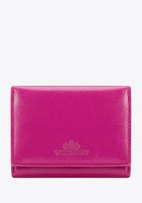 Damski portfel z gładkiej skóry mały fuksja Wittchen