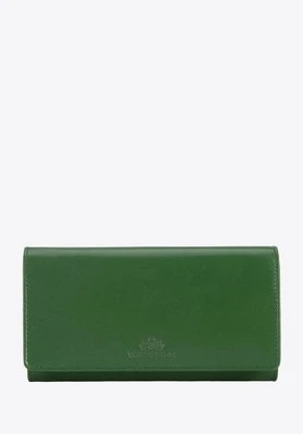 Damski portfel z gładkiej skóry poziomy zielony Wittchen