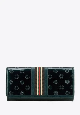 Damski portfel z lakierowanej skóry z monogramem i tasiemką Wittchen