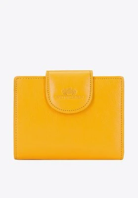 Damski portfel z RFID ze skóry klasyczny żółty Wittchen