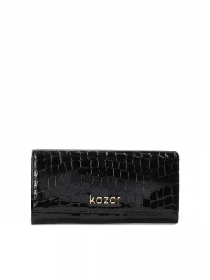Damski portfel z tłoczonej lakierowanej skóry Kazar