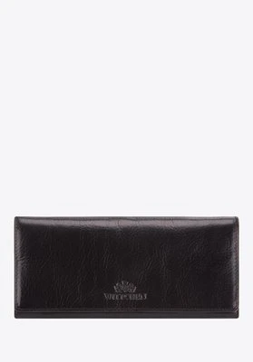 Damski portfel ze skóry duży czarny Wittchen