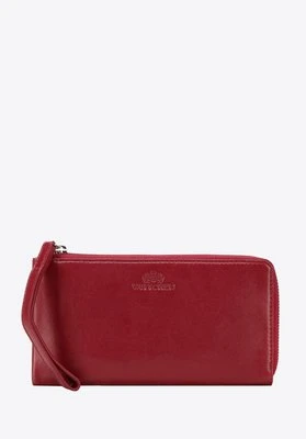Damski portfel ze skóry duży z uchwytem czerwony Wittchen