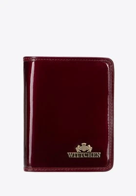 Damski portfel ze skóry lakierowanej pionowy bordowy Wittchen