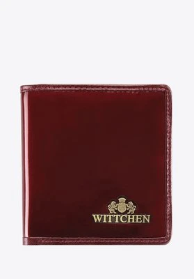 Damski portfel ze skóry lakierowany mały bordowy Wittchen