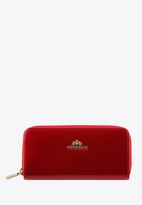 Damski portfel ze skóry lakierowany na suwak morski Wittchen
