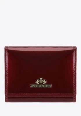 Damski portfel ze skóry lakierowany średni bordowy Wittchen