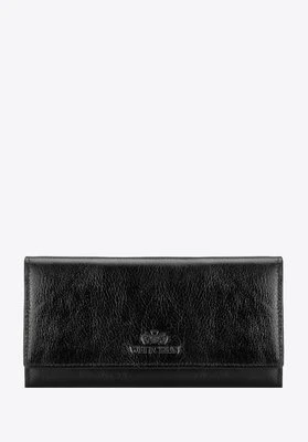 Damski portfel ze skóry naturalnej czarno-złoty Wittchen