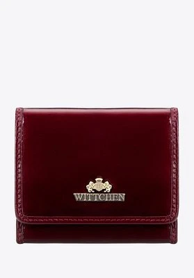 Damski portfel ze skóry naturalnej lakierowanej bordowy Wittchen