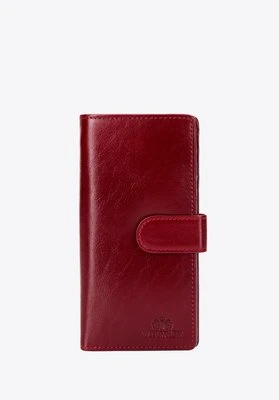 Damski portfel ze skóry naturalnej pionowy czerwony Wittchen