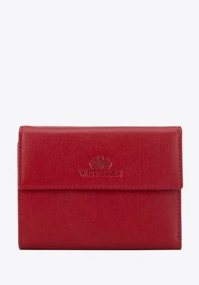 Damski portfel ze skóry saffiano czerwony Wittchen