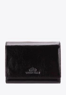 Damski portfel ze skóry średni czarny Wittchen
