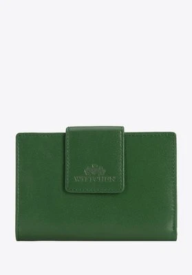 Damski portfel ze skóry z elegancką napą zielony Wittchen
