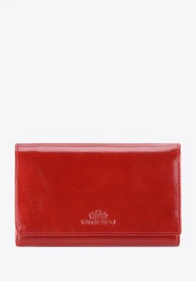 Damski portfel ze skóry z kieszenią na bigiel czerwony Wittchen