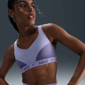Damski regulowany stanik sportowy z wkładkami Nike Indy High Support - Fiolet