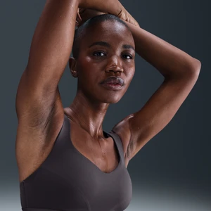 Damski regulowany stanik sportowy z wkładkami Nike Indy High Support - Szary