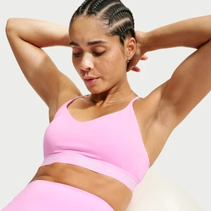 Damski regulowany stanik sportowy z wkładkami Nike Indy Light Support - Różowy